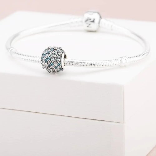 Pandora Teal Pav&amp;eacute; Daisy Flower privezak 798797C01 Slike