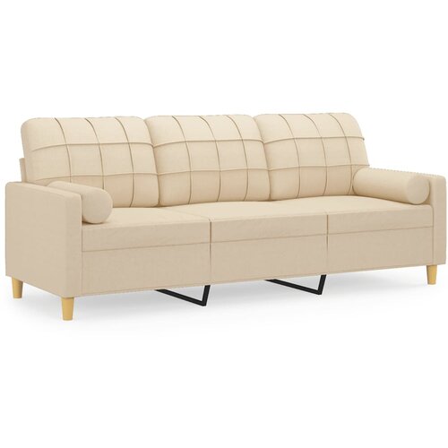 Maison Chic kavč - Sofa - Kanape trosed z blazinami krem 180 cm blago, (21727241) Cene