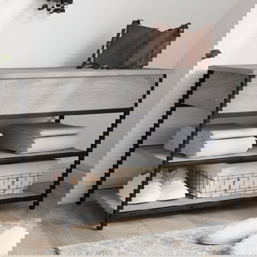 VidaXL Klupa za cipele siva boja hrasta 70x42 5x50cm konstruirano drvo Slike