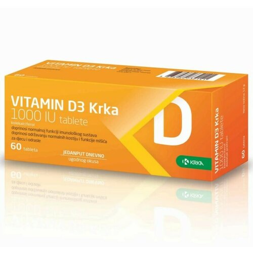 Krka vitamin D3 1000 internacionalnih jedinica, 60 tableta Slike