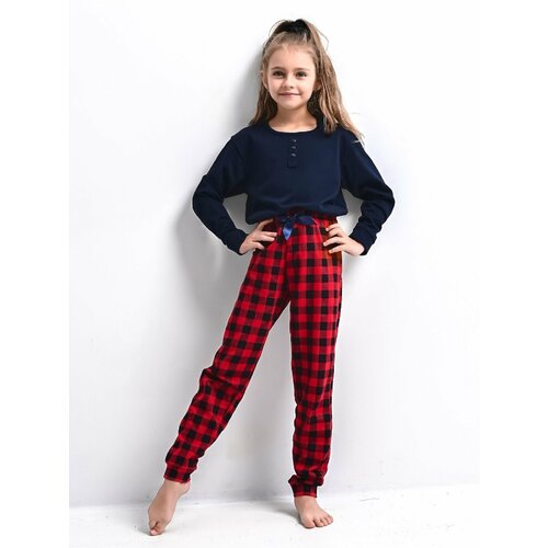 Sensis Pyjamas Bonnie Kids Girls length Christmas 110-128 navy blue 059 Slike