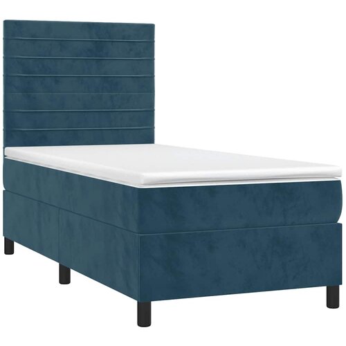 Box spring krevet s madracem tamnoplavi 90x190 cm bar&amp;scaron;unasti Slike