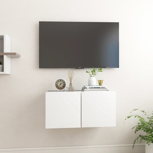 Viseći TV ormarić bijeli 60 x 30 x 30 cm Slike