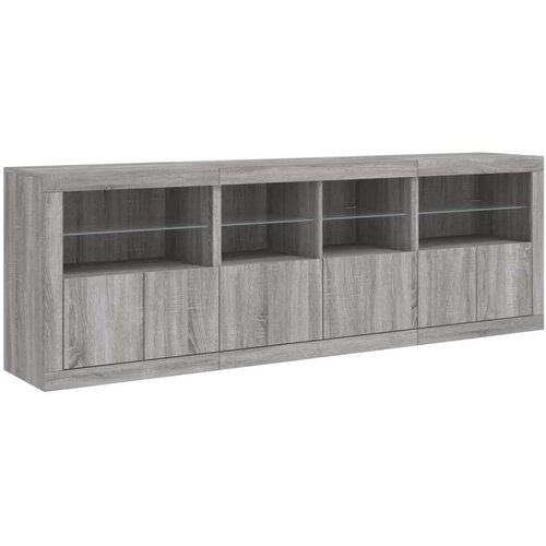  Komoda z LED lučkami siva sonoma 202x37x67 cm Slike