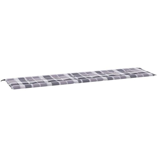 vidaXL Blazina za vrtno klop siv karo vzorec 200x50x3 cm blago Cene