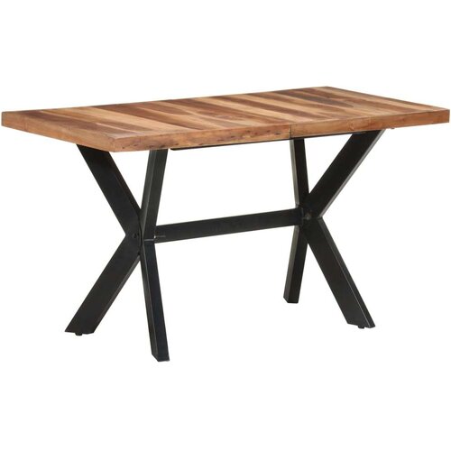 VidaXL Blagovaonski stol 140 x 70 x 75 cm od masivnog drva i &amp;scaron;i&amp;scaron;ama Slike