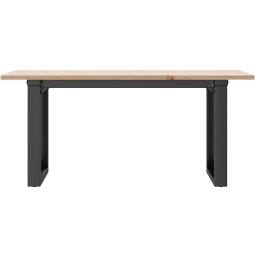  Stolić za kavu O-oblika 100x50x45cm borovina i lijevano željezo Slike