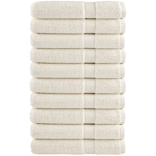 VidaXL Ručnici za saunu SOLUND 10 kom krem 80 x 200 cm 600 gsm Slike