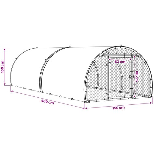  Koko&amp;scaron;injac Srebrna 400 x 150 x 100 cm Pocinčani čelik Slike
