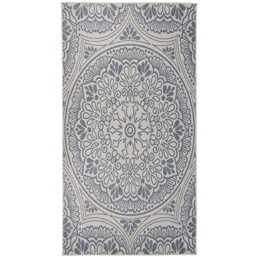 Vanjski tepih ravnog tkanja 80 x 150 cm plavi s uzorkom Cijene