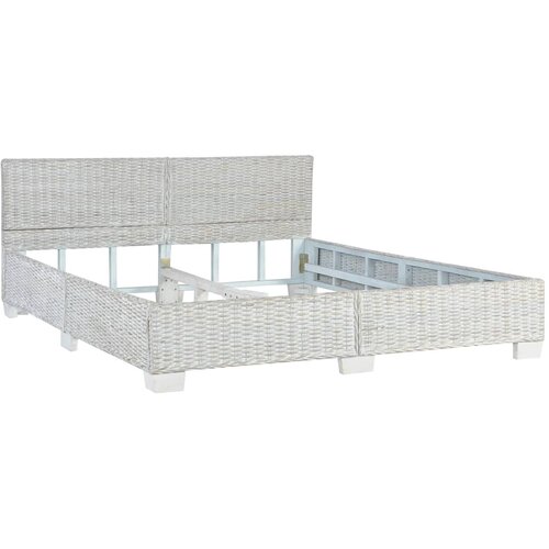 Maison Chic Posteljni Okvir - Dvoposteljna postelja siv iz naravnega ratana 160x200 cm, (22081896) Slike
