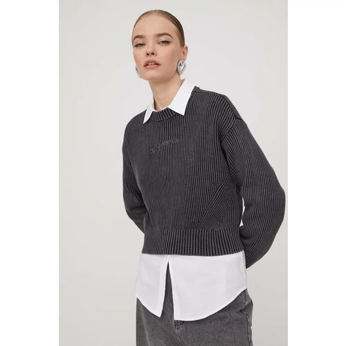 KARL LAGERFELD JEANS Pamučni pulover boja: siva