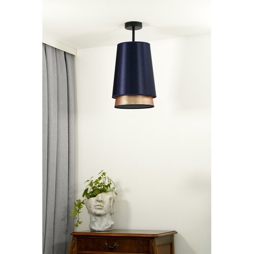  Duolla - Plafonski luster BELL SHINY 1xE27/15W/230V prečnik 25 cm plava/bakrena Slike