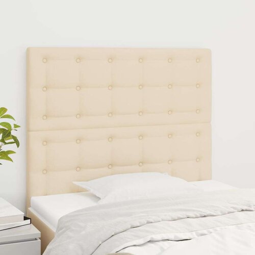  Posteljno vzglavje 2 kosa krem 100x5x78/88 cm blago, (20953212) Slike