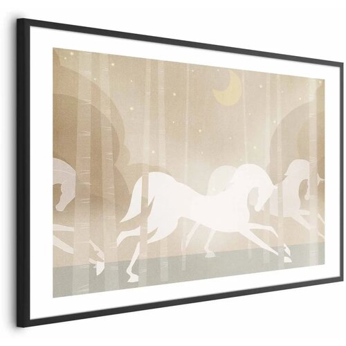  Plakat - Galloping Horses 90x60 Crni okvir s margom Cijene