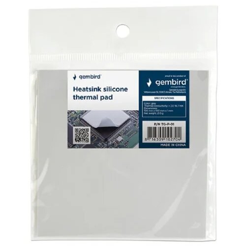  Thermal pad heatsink silicone GEMBIRD TG-P-01, 100x100x1 mm Cene
