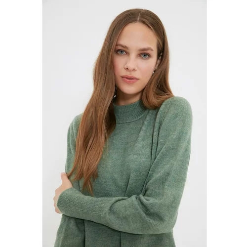Trendyol Green Stand Up Collar Knitwear Sweater