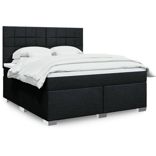 vidaXL Krevet s oprugama i madracem crni 180x200 cm od tkanine Cijene