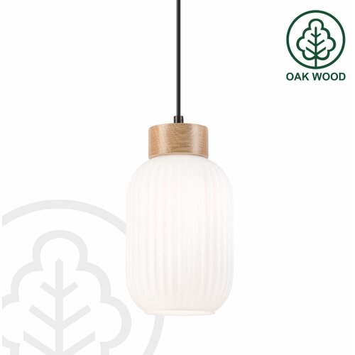  Luster na kablu HARMONY 1xE27/15W/230V prečnik 14 cm bela/hrast Slike