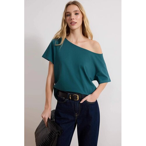 TRENDYOLMILLA Ženska majica TWOSS20TS0140, Zelena Cene