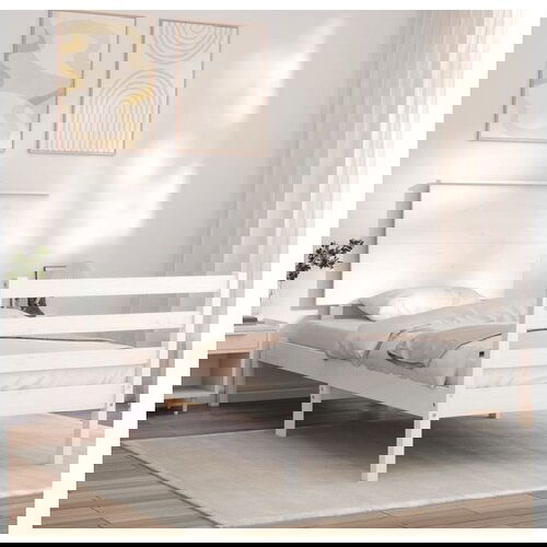 vidaXL Okvir za krevet s uzglavljem crni 100x200 cm od masivnog drva Cijene