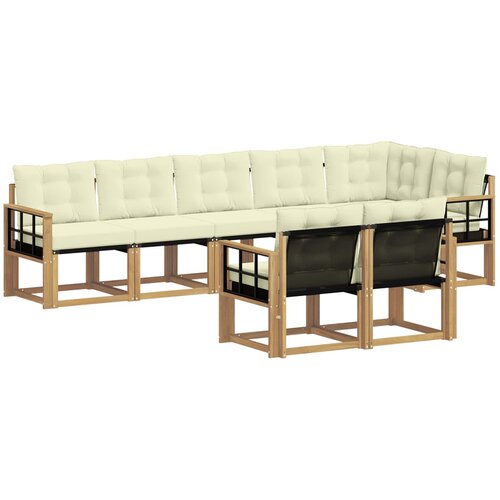 vidaXL Zunanja garnitura za sedenje z blazino 8 pcs Bela in krem, (5000281812) Cene