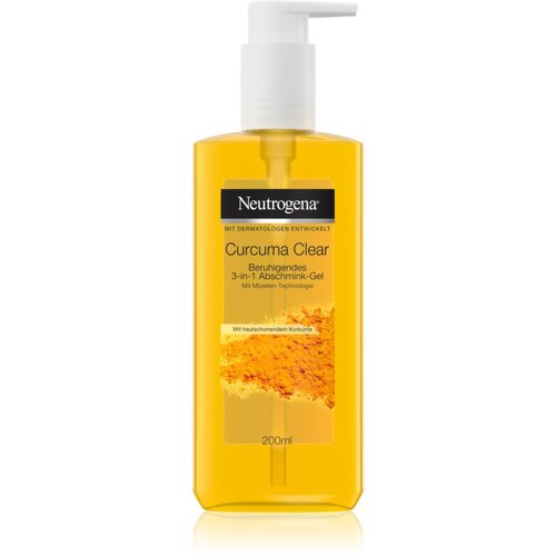 Neutrogena curcuma clear micellar gel 3-in-1 micelarni gel za odstranjevanje ličil za občutljivo kožo z aknami 200 ml za ženske Slike