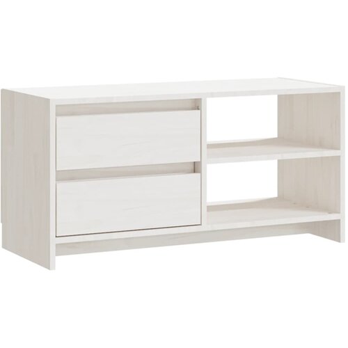 Maison Chic TV omarica - TV stojalo - Televizijska omarica bela 80x31x39 cm trdna borovina, (21700541) Slike