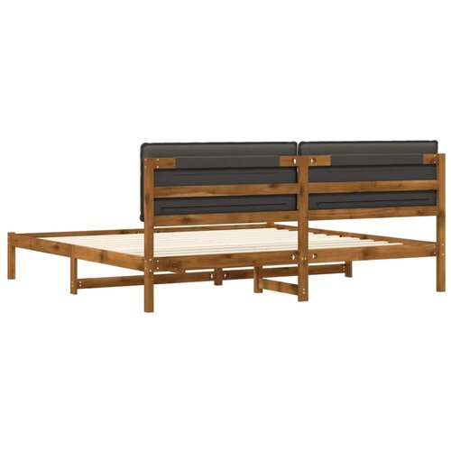  Krevetni okvir s tapiciranim uzglavljem Prirodna i tamnosiva - Prirodna i tamnosiva 180 x 200 cm Slike