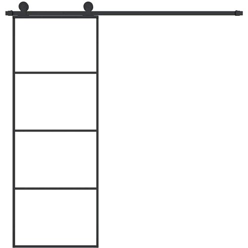  Klizna vrata s priborom 76 x 205 cm od ESG stakla i aluminija Slike