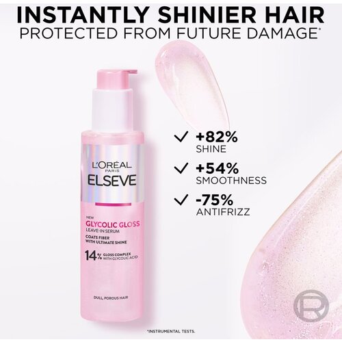 L&amp;acute;Or&amp;eacute;al Paris Elseve Glycolic Gloss serum brez izpiranja za krepitev in sijaj las 150 ml Slike