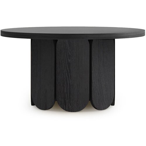 Woodman Črna okrogla mizica v hrastovem dekorju ø 78 cm Soft – Cene