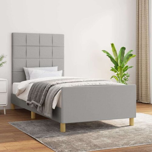  Posteljni okvir z vzglavjem svetlo siv 80x200 cm blago, (20788427) Slike