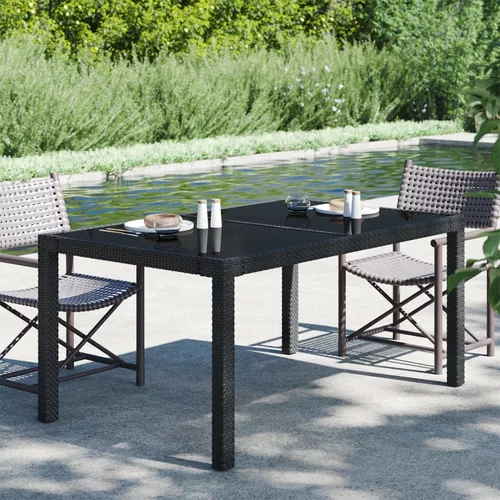  Vrtni stol 150x90x75 cm od kaljenog stakla i poliratana crni