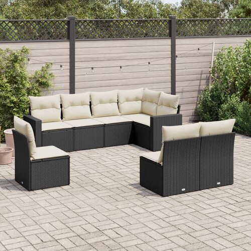  8-dijelni set vrtnih sofa od poliratana s jastucima crni Cijene