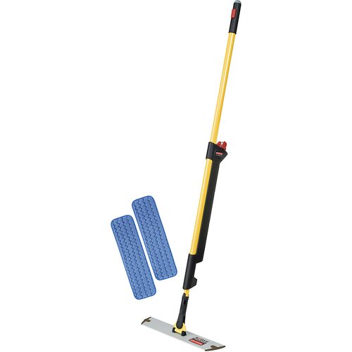 Rubbermaid Komplet za čiščenje tal z mopom z razpršilnikom PULSE™, z držalom za mop in 2 mopoma iz mikrovlaken, rumene / črne barve Cene