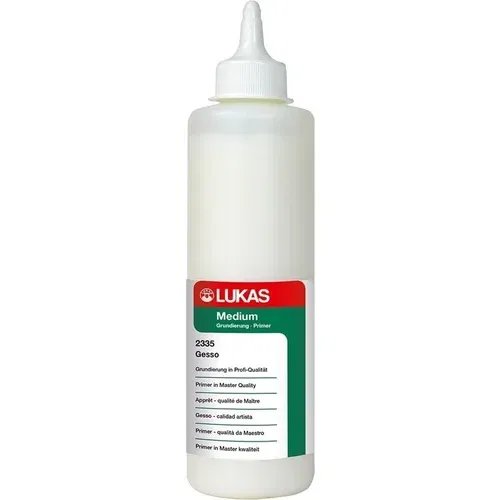 Lukas Acrylic Medium Plastic Bottle Gesso Primer White 500 ml