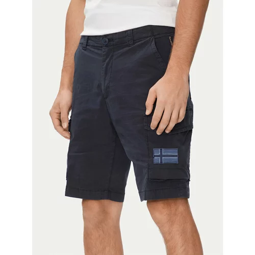 Napapijri Kratke hlače iz tkanine N-Horton NP0A4HOS Mornarsko modra Regular Fit