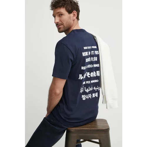 Lacoste Pamučna majica za muškarce, boja: tamno plava, s tiskom