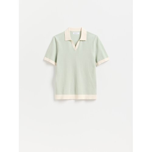 Reserved Polo-džemper s visokim udjelom pamuka - pepermint-zeleno Cijene