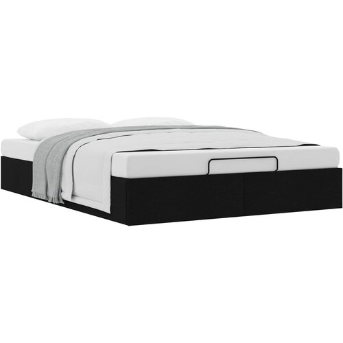  Otomanski krevet Crna 153 x 203 cm Tkanina Slike