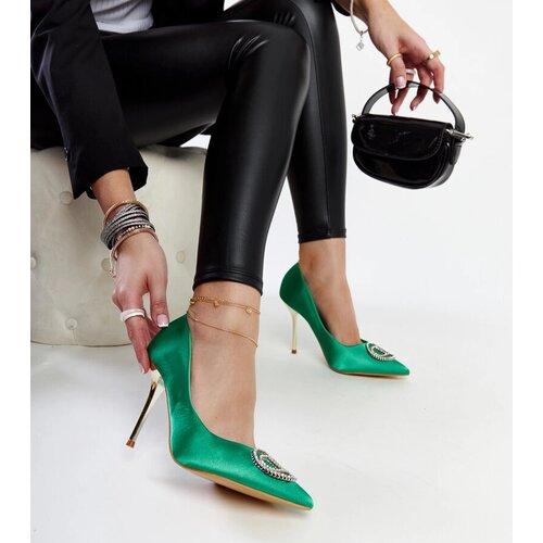 Gemre Green stilettos with rhinestones Elife Cene