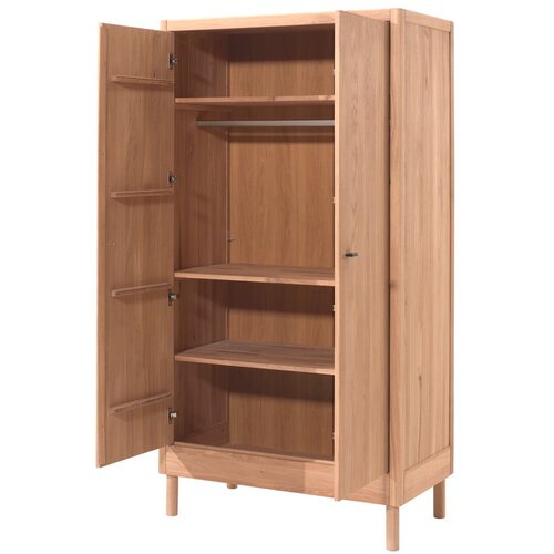 Vipack Otro&amp;scaron;ka garderobna omara iz masivnega hrasta v naravni barvi 100x190x55 cm Forrest &amp;ndash; Slike