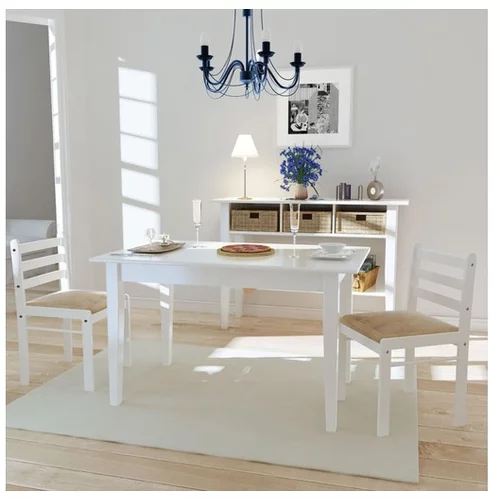  Jedilni stoli 2 kosa beli iz trdnega kavčukovca in žameta