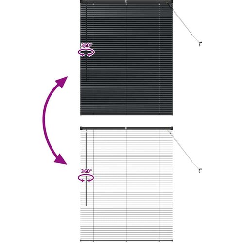  Zavjesa za prozor sa zavjesama Ostalo Crna 100 x 130 cm Aluminij Slike