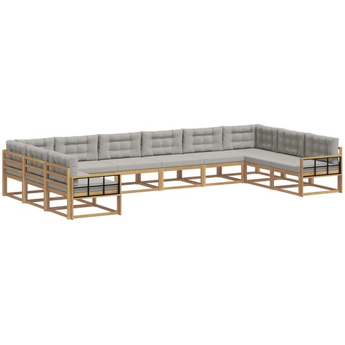 vidaXL Zunanja garnitura za sedenje 10 pcs Bela in svetlo siva, (5000280852) Cene