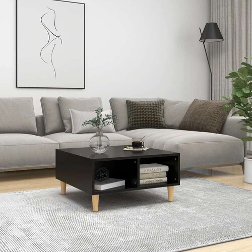  Stolić za kavu crni 60 x 60 x 30 cm od iverice Slike