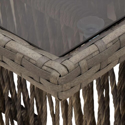  Stol za vrt Siva 100 x 55 x 37 cm PE Rattan i Staklo Slike