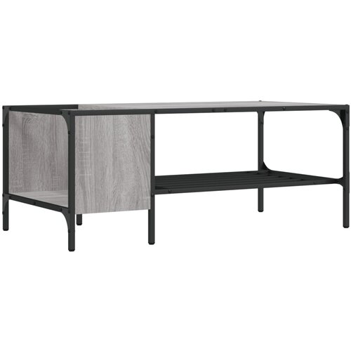Maison Chic Klubska mizica - kavna mizica - Nizka mizica z regalom siva sonoma 100x51x40 cm inž. les, (21752159) Slike