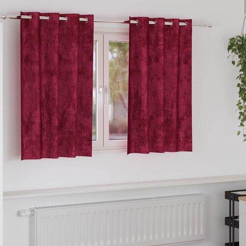  Baršunaste zavjese 2 pcs Vinska crvena 140 x 140 cm Baršun Cene